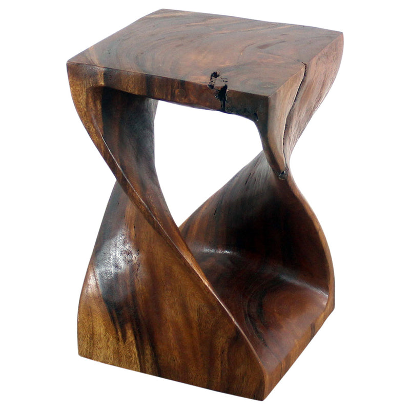 Haussmann® Original Wood Twist Stool 12 X 12 X 18 In High Walnut Oil