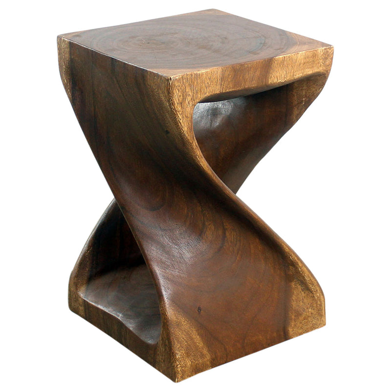 Haussmann® Original Wood Twist Stool 12 X 12 X 18 In High Walnut Oil