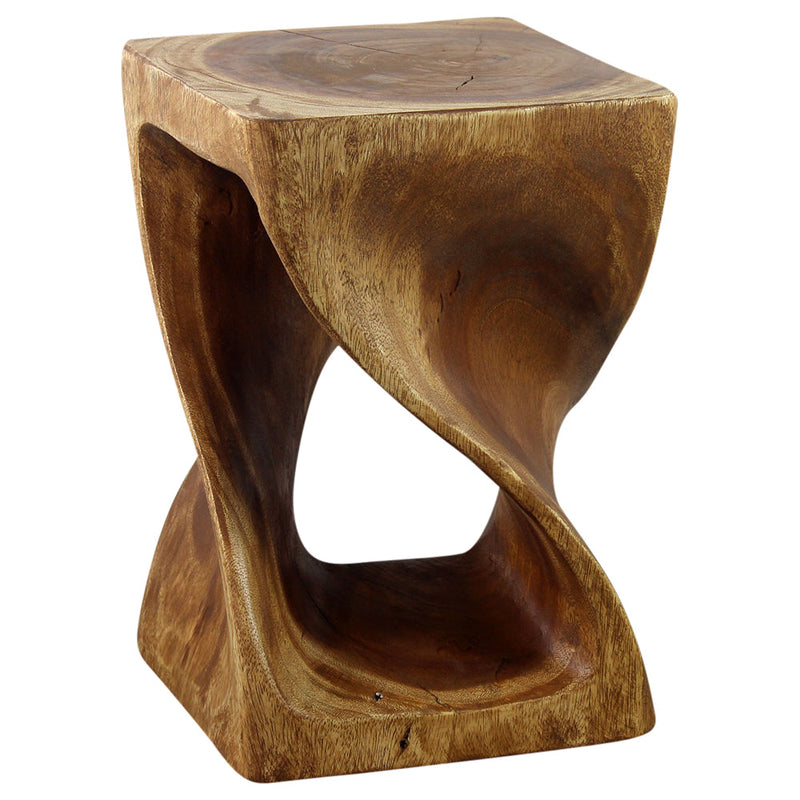 Haussmann® Original Wood Twist Stool 12 X 12 X 18 In High Walnut Oil