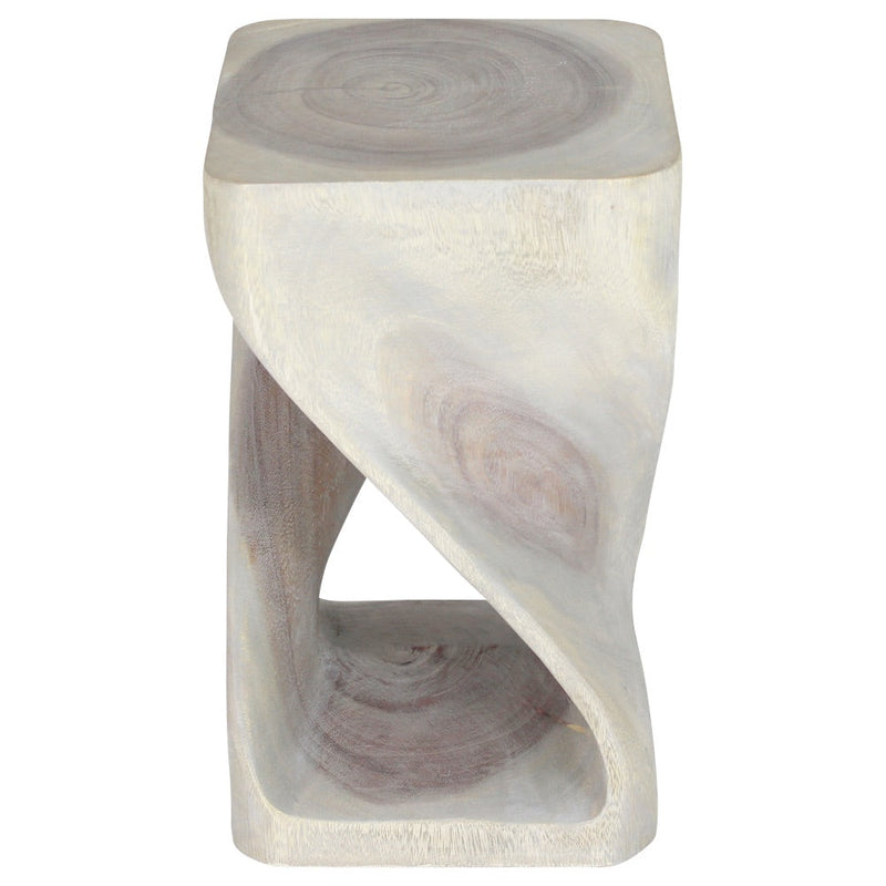 Haussmann® Original Wood Twist Stool 12 X 12 X 20 In High Grey Oil