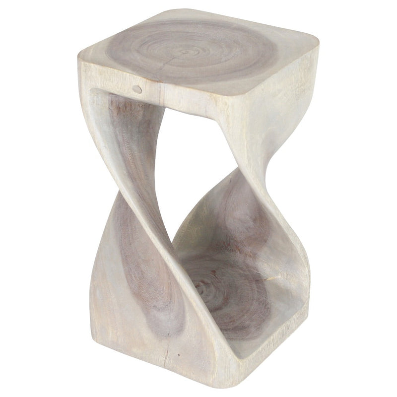 Haussmann® Original Wood Twist Stool 12 X 12 X 20 In High Grey Oil