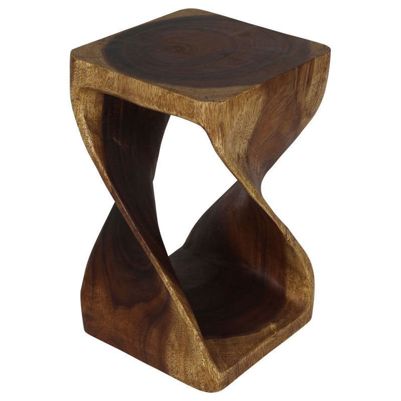 Haussmann® Original Wood Twist Stool 12 X 12 X 20 In High Walnut Oil