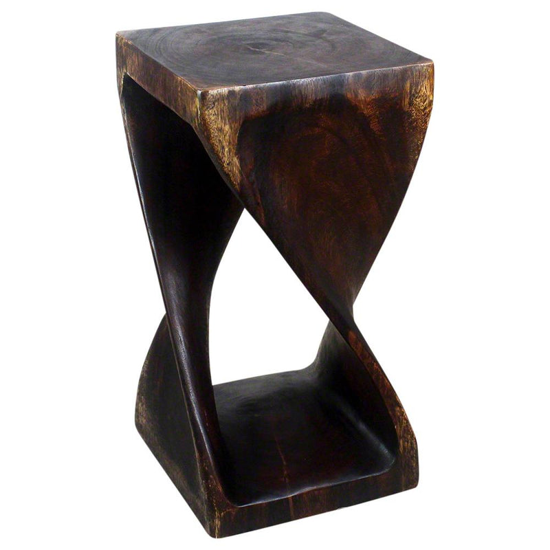 Haussmann® Original Wood Twist Stool 12 X 12 X 23 In High Mocha Oil