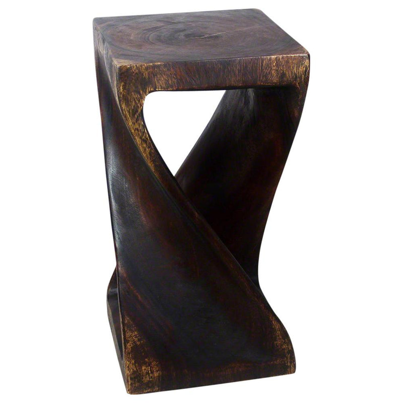 Haussmann® Original Wood Twist Stool 12 X 12 X 23 In High Mocha Oil