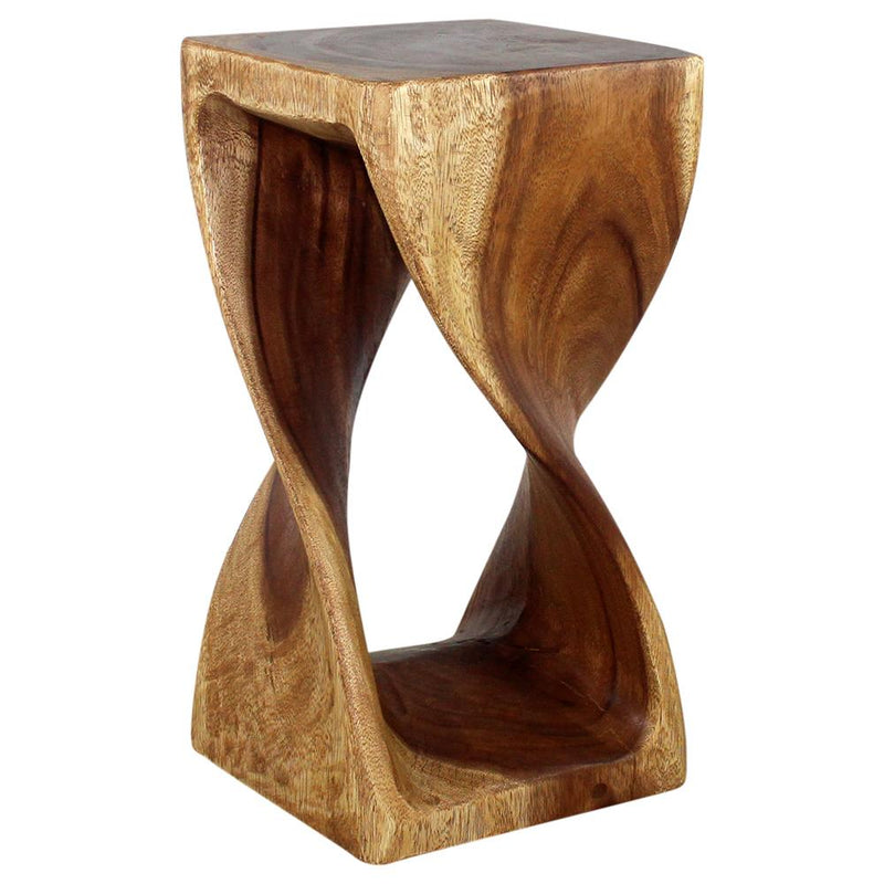 Haussmann® Original Wood Twist Stool 12 X 12 X 23 In High Walnut Oil