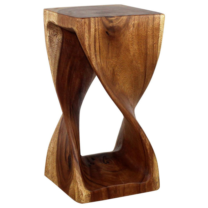 Haussmann® Original Wood Twist Stool 12 X 12 X 23 In High Walnut Oil