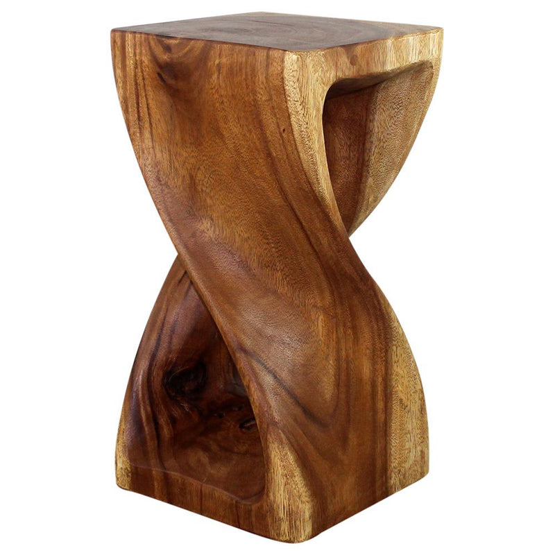 Haussmann® Original Wood Twist Stool 12 X 12 X 23 In High Walnut Oil