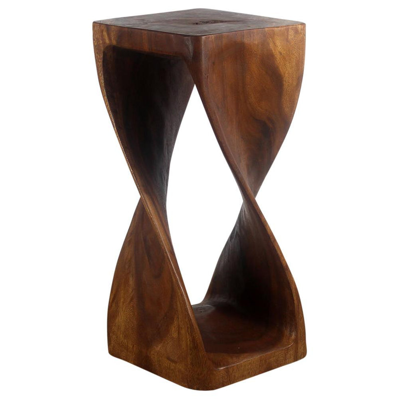 Haussmann® Original Wood Twist Stool 12 X 12 X 26 In High Walnut Oil