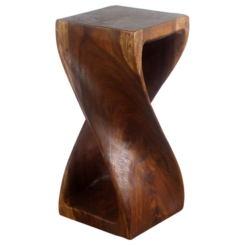 Haussmann® Original Wood Twist Stool 12 X 12 X 26 In High Walnut Oil