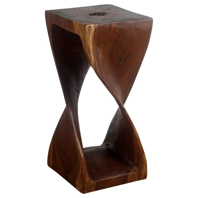 Haussmann® Original Wood Twist Stool 12 X 12 X 26 In High Walnut Oil