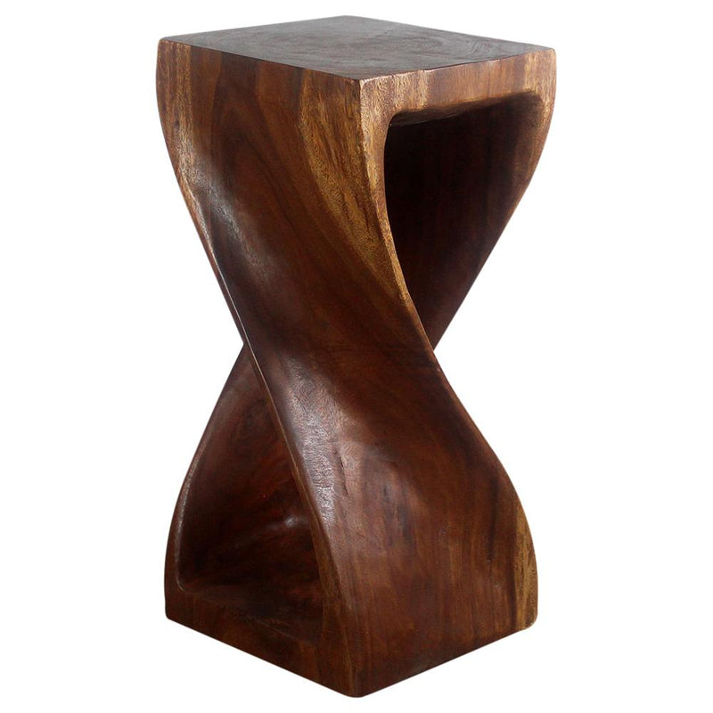 Haussmann® Original Wood Twist Stool 12 X 12 X 26 In High Walnut Oil