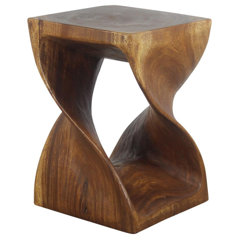 Haussmann® Original Wood Twist Stool 14 X 14 X 20 In High Walnut Oil