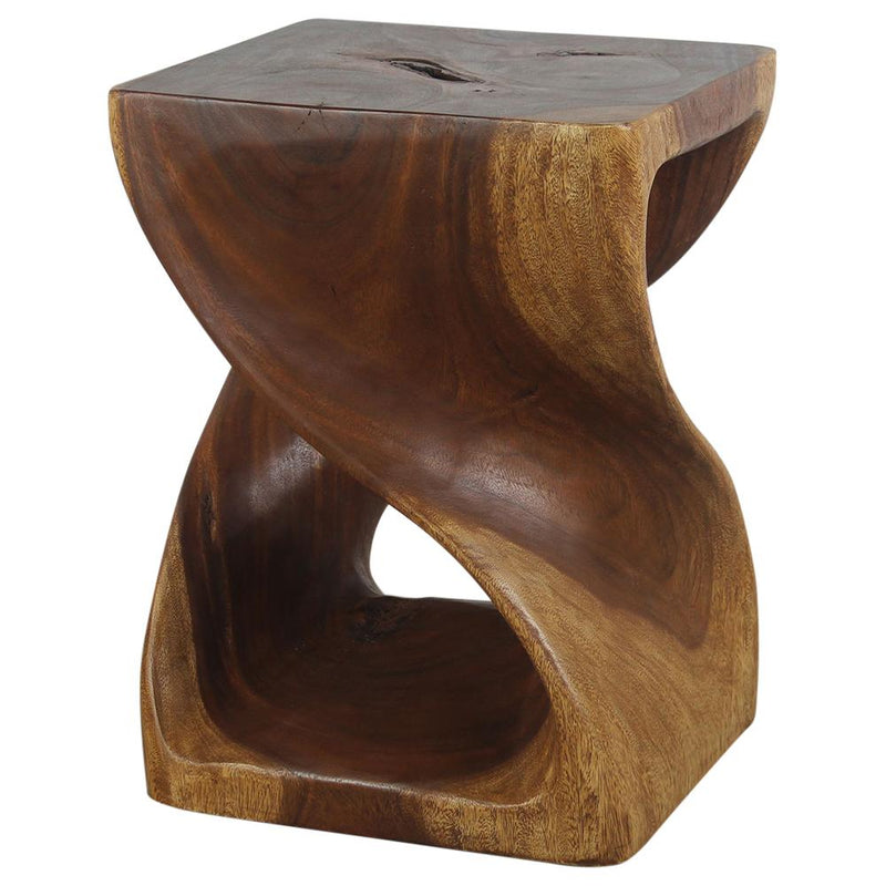 Haussmann® Original Wood Twist Stool 14 X 14 X 20 In High Walnut Oil