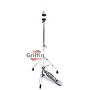 Complete Drum Hardware Pack 6 Piece Set by GRIFFIN | Full Size Percussion Stand Kit with Snare, Hi-Hat, Cymbal Boom, Throne Stool & Single Kick Drum Pedal | Lightweight and Portable, Perfect for Gigs