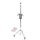 Double Tom Drum Stand with Cymbal Arm by GRIFFIN - Drummers Percussion Set Hardware with Dual Drum Mounts - Tom Holder with Double Braced Legs