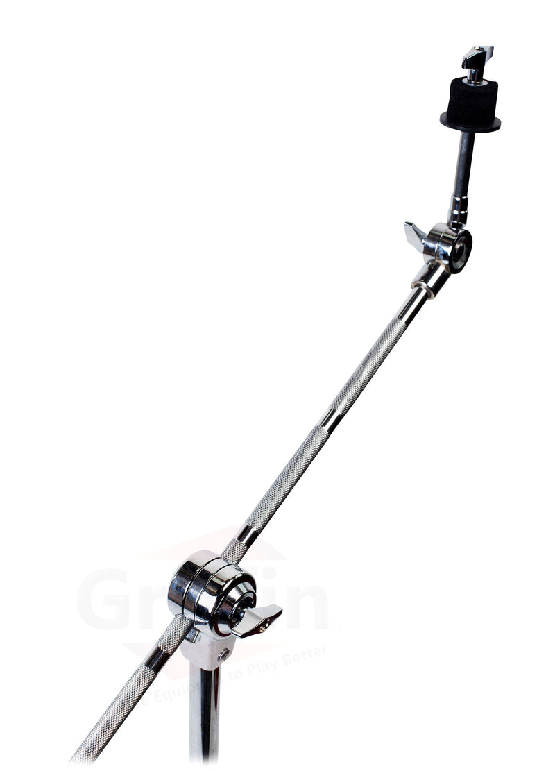 4-PACK Cymbal Boom Stand & Straight Cymbal Stand Combo Set by GRIFFIN | Percussion Drum Hardware Kit for Mounting & Holding Crash, Ride, Splash Cymbals | Arm Counterweight Adapter & Double Braced Legs