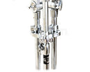 Double Tom Drum Stand with Cymbal Arm by GRIFFIN | Drummers Percussion Set Hardware with Dual Drum Mounts | Medium Duty Tom Holder with Double Braced Tripod Legs | Accommodates All Standard Cymbals