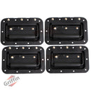 Flush Speaker Cabinet Handles for DJ PA Rack Road Case (Set of 4) by GRIFFIN | Spring Loaded Recessed Metal Flip Pull with Rubber Padding for Trunk Chest Flight Carry Case | Pro-Audio Stage Gear Parts