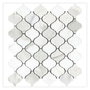 White Gray 10x11 Polished Arabesque Marble Mosaic Tile (5 pack, 3.75 sq ft/case) - Sample