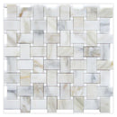 White Gray 12x12 Polished Basketweave Calacatta Gold Thassos Marble Mosaic Tile (5 pack, 5 sq ft/case)