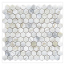 White Gray 11x12 Polished Hexagon Marble Mosaic Tile (5 pack, 4.55 sq ft/case) - Sample