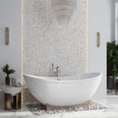 White Gray 11x12 Polished Penny Round Calacatta Gold Marble Mosaic Tile (5 pack, 4.47 sq ft/case)