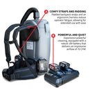 18V Battery Powered Backpack Vacuum 6L for Janitorial Cleaning – Lightweight Cordless Commercial Vacuum with Quiet Operation