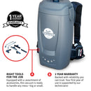 18V Battery Powered Backpack Vacuum 6L for Janitorial Cleaning – Lightweight Cordless Commercial Vacuum with Quiet Operation