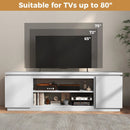 TV Cabinet with 3 Adjustable Shelves and Anti-Tipping Kits for TVs up to 80 Inch by LJGDeals