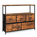 TV Stand Dresser for 45 Inch TV 5 Fabric Drawer Entertainment Center by DirectDeals
