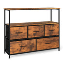 TV Stand Dresser for 45 Inch TV 5 Fabric Drawer Entertainment Center by LJGDeals