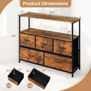 TV Stand Dresser for 45 Inch TV 5 Fabric Drawer Entertainment Center by DirectDeals