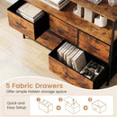 TV Stand Dresser for 45 Inch TV 5 Fabric Drawer Entertainment Center by LJGDeals