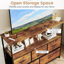 TV Stand Dresser for 45 Inch TV 5 Fabric Drawer Entertainment Center by LJGDeals
