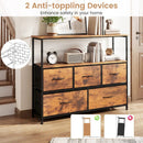 TV Stand Dresser for 45 Inch TV 5 Fabric Drawer Entertainment Center by LJGDeals