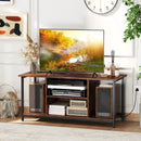 TV Stand Entertainment Center with Open Storage Shelves and Power Outlets to 50 Inches-Rustic Brown by LJGDeals