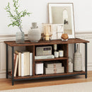TV Stand Entertainment Center with Open Storage Shelves and Power Outlets to 50 Inches-Rustic Brown by LJGDeals