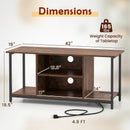 TV Stand Entertainment Center with Open Storage Shelves and Power Outlets to 50 Inches-Rustic Brown by LJGDeals