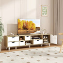 TV Stand for TVs up to 65” Television Cabinet w/ 5 Drawers & 3 Open Shelves-Oak by LJGDeals