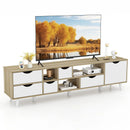 TV Stand for TVs up to 65” Television Cabinet w/ 5 Drawers & 3 Open Shelves-Oak by LJGDeals