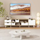 TV Stand for TVs up to 65” Television Cabinet w/ 5 Drawers & 3 Open Shelves-Oak by LJGDeals