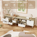 TV Stand for TVs up to 65” Television Cabinet w/ 5 Drawers & 3 Open Shelves-Oak by LJGDeals