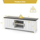 TV Stand with 2 Cabinets and Open Shelves for TVs up to 65 Inch by LJGDeals