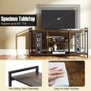 TV Stand for 55 Inch TVs Industrial Entertainment Center-Rustic Brown by LJGDeals