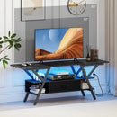 TV Stand for 65 Inch TVs with Power Outlets and LED Lights by LJGDeals