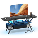 TV Stand for 65 Inch TVs with Power Outlets and LED Lights