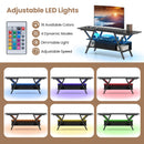 TV Stand for 65 Inch TVs with Power Outlets and LED Lights