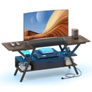 TV Stand for 65 Inch TVs with Power Outlets and LED Lights by LJGDeals