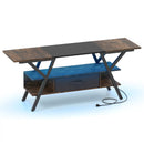 TV Stand for 65 Inch TVs with Power Outlets and LED Lights by LJGDeals