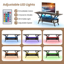 TV Stand for 65 Inch TVs with Power Outlets and LED Lights by LJGDeals